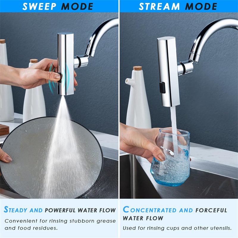 3-in-1 Multifunctional Kitchen Faucet – Waterfall, Spray & Scraper Modes | Fulllex Home - Image 2